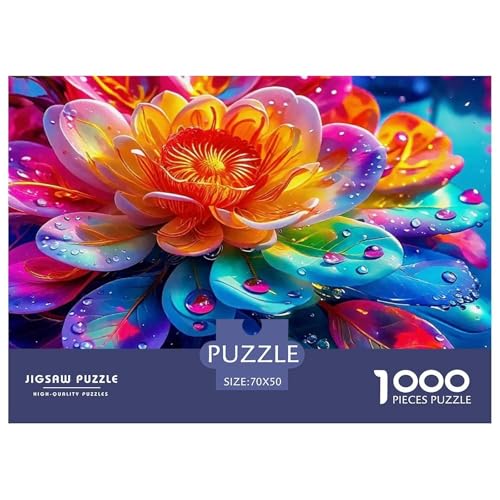 Regenbogenblumen Puzzle 1000 Teile Für Erwachsene Und Kinder Bunte Pflanzen Herausforderung Spiel Klassische Geschenk Home Dekoration in Bewährter Qualität 70x50cm/1000pcs von QTIVARLEN