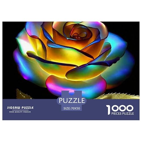 Regenbogenblumen Puzzle 1000 Teile Für Erwachsene Und Kinder Bunte Pflanzen Impossible Geschicklichkeitsspiel Interaktives Spielzeug Home Dekoration in Bewährter Qualität 70x50cm/1000pcs von QTIVARLEN