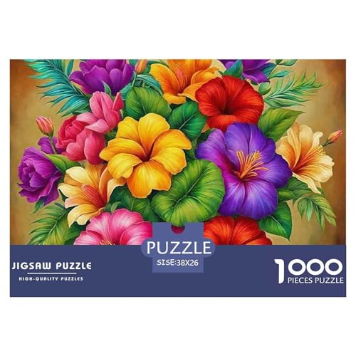 Regenbogenblumen Puzzle 1000 Teile Für Erwachsene Und Kinder Bunte Pflanzen Lernspiel Interaktives Spielzeug Home Dekoration Clevere Rätsel 38x26cm/1000pcs von QTIVARLEN