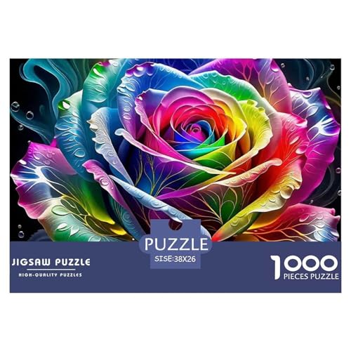 Regenbogenblumen Puzzle 1000 Teile Für Erwachsene Und Kinder Bunte Pflanzen Lernspiel Interaktives Spielzeug Home Dekoration Clevere Rätsel 38x26cm/1000pcs von QTIVARLEN