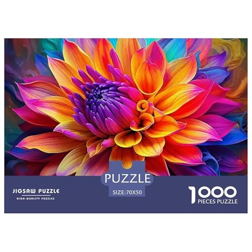 Regenbogenblumen Puzzle 1000 Teile Für Erwachsene Und Kinder Bunte Pflanzen Lernspiel Interaktives Spielzeug Home Dekoration Clevere Rätsel 70x50cm/1000pcs von QTIVARLEN