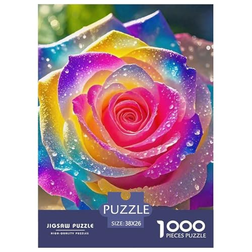 Regenbogenblumen Puzzle 1000 Teile Für Erwachsene Und Kinder Bunte Pflanzen Lernspiel Interaktives Spielzeug Home Dekoration in Bewährter Qualität 38x26cm/1000pcs von QTIVARLEN