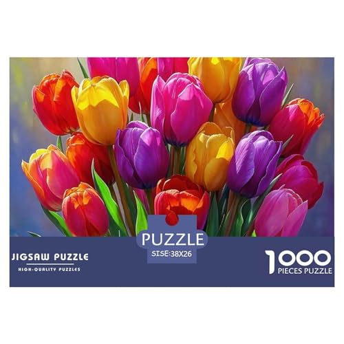 Regenbogenblumen Puzzle 1000 Teile Für Erwachsene Und Kinder Bunte Pflanzen Lernspiel Interaktives Spielzeug Wunderschönes Dekoration Clevere Rätsel 38x26cm/1000pcs von QTIVARLEN