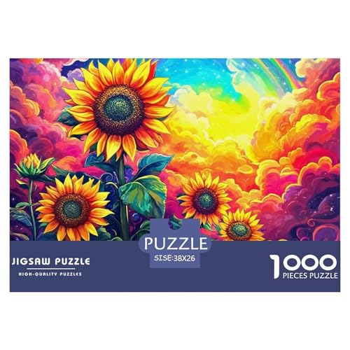 Regenbogenblumen Puzzle 1000 Teile Für Erwachsene Und Kinder Bunte Pflanzen Lernspiel Interaktives Spielzeug Wunderschönes Dekoration in Bewährter Qualität 38x26cm/1000pcs von QTIVARLEN