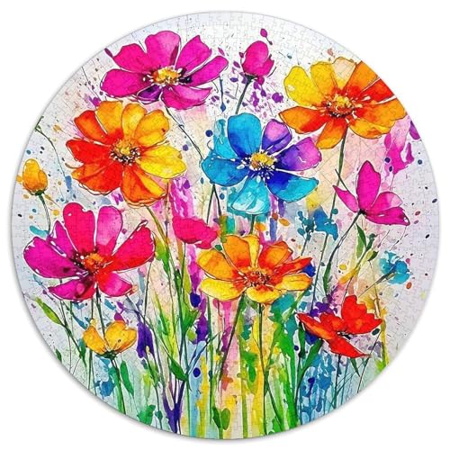 Regenbogenblumen Puzzle 1000 Teile Für Erwachsene Und Kinder Bunte Pflanzen Lernspiel Klassische Geschenk Dekoration Clevere Rätsel 1000pcs (67.5x67.5cm) von QTIVARLEN