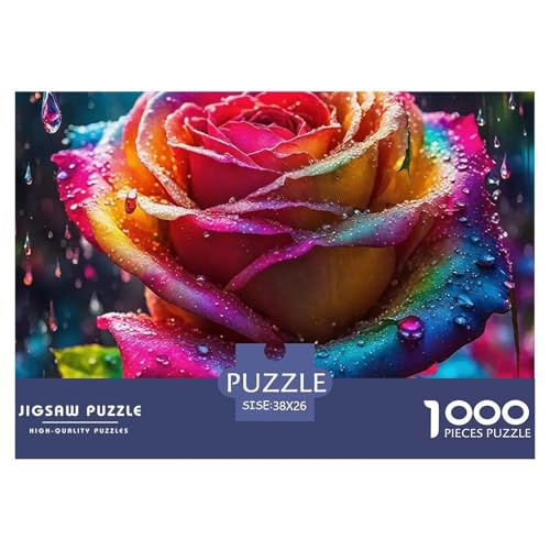 Regenbogenblumen Puzzle 1000 Teile Für Erwachsene Und Kinder Bunte Pflanzen Lernspiel Klassische Geschenk Home Dekoration Clevere Rätsel 38x26cm/1000pcs von QTIVARLEN