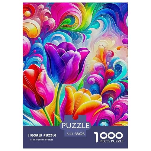 Regenbogenblumen Puzzle 1000 Teile Für Erwachsene Und Kinder Bunte Pflanzen Lernspiel Klassische Geschenk Home Dekoration in Bewährter Qualität 38x26cm/1000pcs von QTIVARLEN