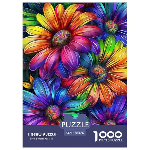 Regenbogenblumen Puzzle 1000 Teile Für Erwachsene Und Kinder Bunte Pflanzen Lernspiel Klassische Geschenk Home Dekoration in Bewährter Qualität 38x26cm/1000pcs von QTIVARLEN