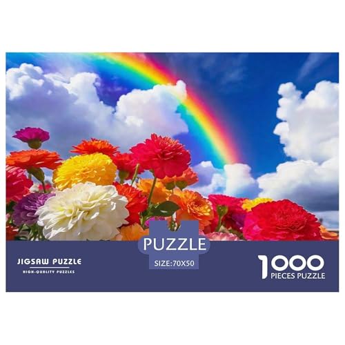 Regenbogenblumen Puzzle 1000 Teile Für Erwachsene Und Kinder Bunte Pflanzen Lernspiel Klassische Geschenk Home Dekoration in Bewährter Qualität 70x50cm/1000pcs von QTIVARLEN