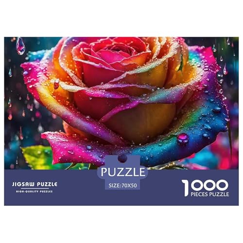 Regenbogenblumen Puzzle 1000 Teile Für Erwachsene Und Kinder Bunte Pflanzen Lernspiel Klassische Geschenk Home Dekoration in Bewährter Qualität 70x50cm/1000pcs von QTIVARLEN