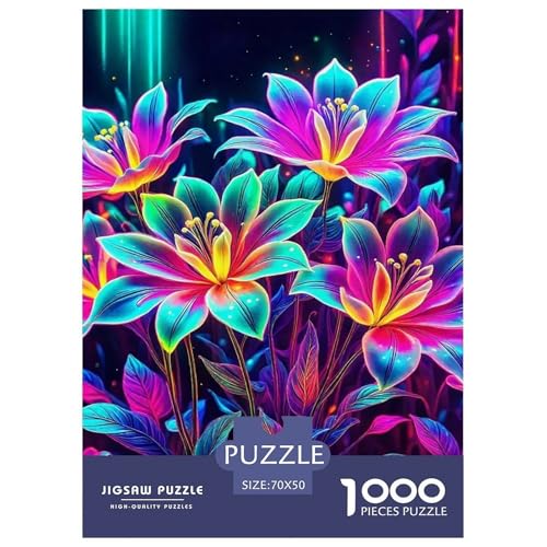 Regenbogenblumen Puzzle 1000 Teile Für Erwachsene Und Kinder Bunte Pflanzen Lernspiel Klassische Geschenk Home Dekoration in Bewährter Qualität 70x50cm/1000pcs von QTIVARLEN