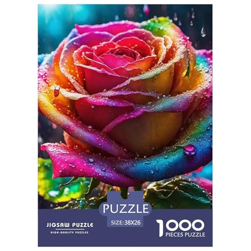 Regenbogenblumen Puzzle 1000 Teile Für Erwachsene Und Kinder Bunte Pflanzen Lernspiel Klassische Geschenk Wunderschönes Dekoration Clevere Rätsel 38x26cm/1000pcs von QTIVARLEN