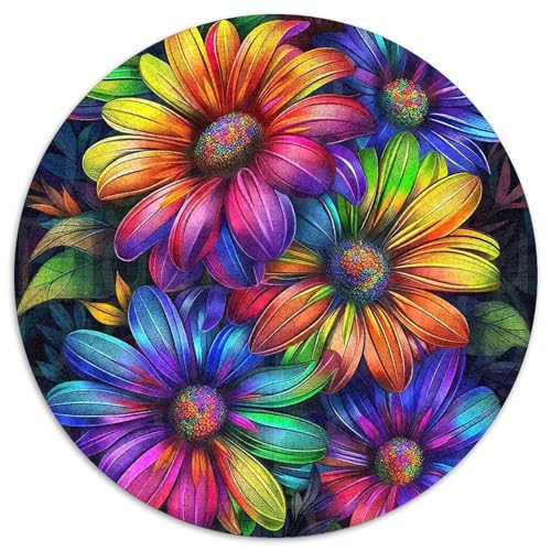 Regenbogenblumen Puzzle 1000 Teile Für Erwachsene Und Kinder Bunte Pflanzen Lernspiel Pädagogisches Spielzeug Dekoration Clevere Rätsel 1000pcs (67.5x67.5cm) von QTIVARLEN