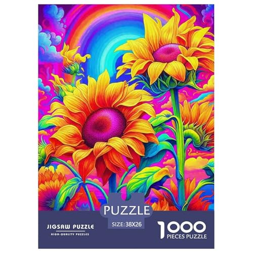 Regenbogenblumen Puzzle 1000 Teile Für Erwachsene Und Kinder Bunte Pflanzen Lernspiel Pädagogisches Spielzeug Wunderschönes Dekoration in Bewährter Qualität 38x26cm/1000pcs von QTIVARLEN