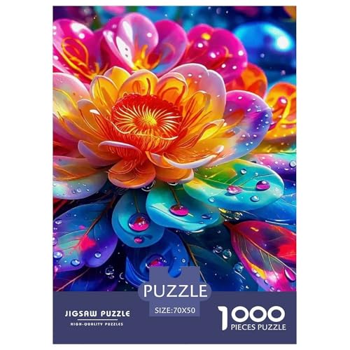 Regenbogenblumen Puzzle 1000 Teile Für Erwachsene Und Kinder Bunte Pflanzen Lernspiel Pädagogisches Spielzeug Wunderschönes Dekoration in Bewährter Qualität 70x50cm/1000pcs von QTIVARLEN