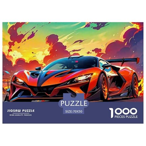 Rennwagen Puzzle 1000 Teile Für Erwachsene Und Kinder Kühles Auto Impossible Geschicklichkeitsspiel Klassische Geschenk Home Dekoration Clevere Rätsel 70x50cm/1000pcs von QTIVARLEN