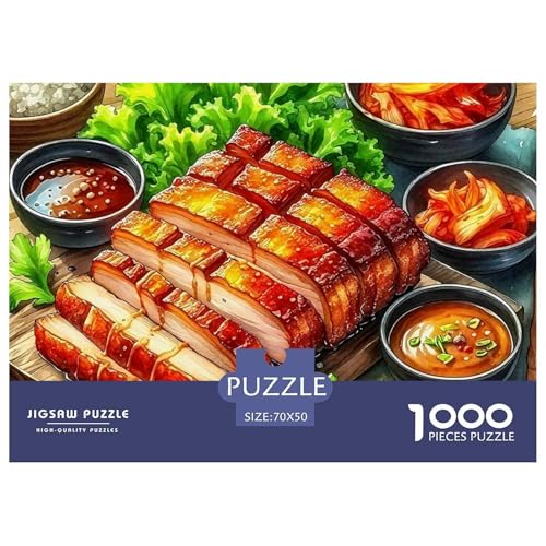 Steak Puzzle 1000 Teile Für Erwachsene Und Kinder Delikatesse Herausforderung Spiel Interaktives Spielzeug Home Dekoration Clevere Rätsel 70x50cm/1000pcs von QTIVARLEN