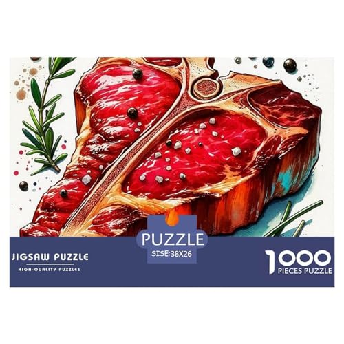 Steak Puzzle 1000 Teile Für Erwachsene Und Kinder Delikatesse Lernspiel Interaktives Spielzeug Home Dekoration Clevere Rätsel 38x26cm/1000pcs von QTIVARLEN