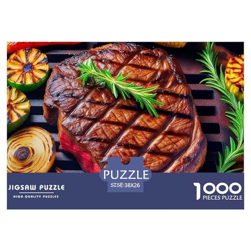 Steak Puzzle 1000 Teilige Für Erwachsene Und Kinder Delikatesse Herausforderung Spiel Interaktives Spielzeug Home Dekoration Clevere Rätsel 38x26cm/1000pcs von QTIVARLEN