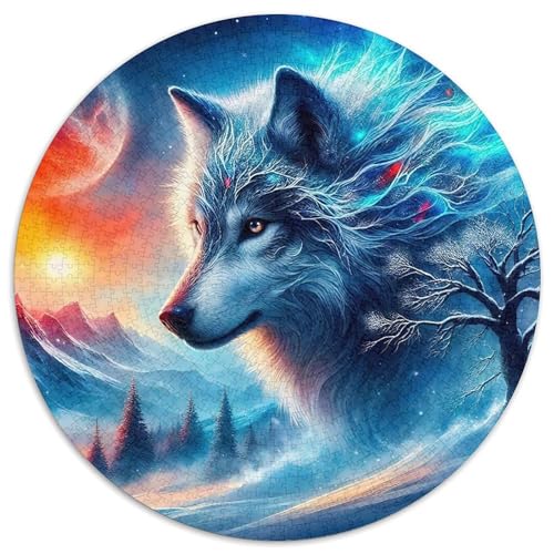 Sternenwolf Farbenfrohes Puzzle 1000 Stück in Bewährter Qualität Für Erwachsene Und Kinder Cooler Tierstil Geschicklichkeitsspiel Geschenke Für Frauen Home Dekoration 1000pcs (67.5x67.5cm) von QTIVARLEN