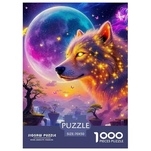 Sternenwolf Farbenfrohes Puzzle 1000 Stück in Bewährter Qualität Für Erwachsene Und Kinder Cooler Tierstil Geschicklichkeitsspiel Geschenke Für Frauen Home Dekoration 70x50cm/1000pcs Sternenwolf Farbenfrohes Puzzle 1000 Stück in Bewährter Qualität Für Erwachsene Und Kinder Cooler Tierstil Geschicklichkeitsspiel Geschenke Für Frauen Home Dekoration 70x50cm/1000pcs von QTIVARLEN