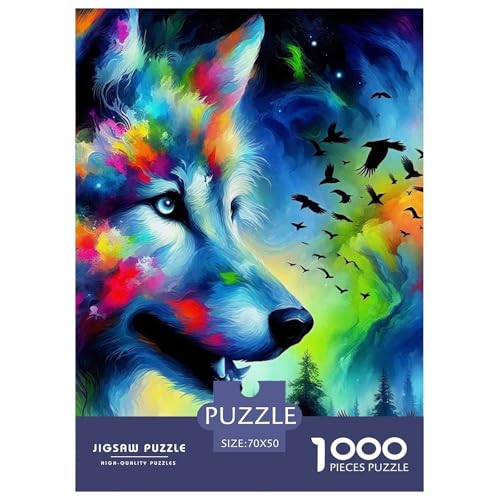 Sternenwolf Farbenfrohes Puzzle 1000 Stück in Bewährter Qualität Für Erwachsene Und Kinder Cooler Tierstil Geschicklichkeitsspiel Geschenke Für Frauen Pädagogisches Spielzeug 70x50cm/1000pcs Sternenwolf Farbenfrohes Puzzle 1000 Stück in Bewährter Qualität Für Erwachsene Und Kinder Cooler Tierstil Geschicklichkeitsspiel Geschenke Für Frauen Pädagogisches Spielzeug 70x50cm/1000pcs von QTIVARLEN