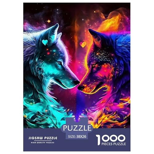 Sternenwolf Farbenfrohes Puzzle 1000 Stück in Bewährter Qualität Für Erwachsene Und Kinder Cooler Tierstil Geschicklichkeitsspiel Geschenke Für Frauen Wanddekoration 38x26cm/1000pcs Sternenwolf Farbenfrohes Puzzle 1000 Stück in Bewährter Qualität Für Erwachsene Und Kinder Cooler Tierstil Geschicklichkeitsspiel Geschenke Für Frauen Wanddekoration 38x26cm/1000pcs von QTIVARLEN