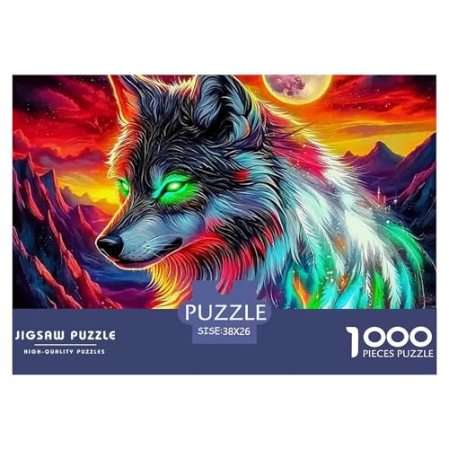 Sternenwolf Farbenfrohes Puzzle 1000 Stück in Bewährter Qualität Für Erwachsene Und Kinder Cooler Tierstil Geschicklichkeitsspiel Geschenke Für Männer Home Dekoration 38x26cm/1000pcs Sternenwolf Farbenfrohes Puzzle 1000 Stück in Bewährter Qualität Für Erwachsene Und Kinder Cooler Tierstil Geschicklichkeitsspiel Geschenke Für Männer Home Dekoration 38x26cm/1000pcs von QTIVARLEN