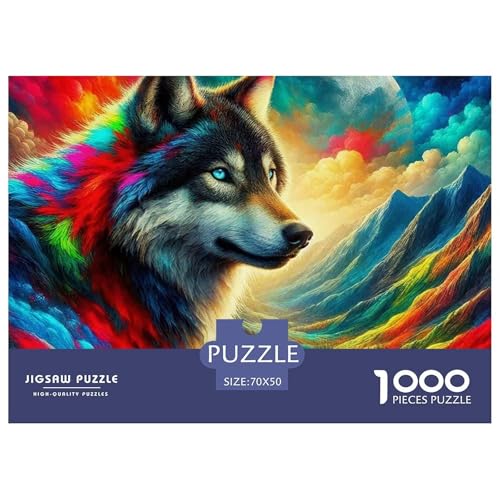 Sternenwolf Farbenfrohes Puzzle 1000 Stück in Bewährter Qualität Für Erwachsene Und Kinder Cooler Tierstil Geschicklichkeitsspiel Geschenke Für Männer Wanddekoration 70x50cm/1000pcs Sternenwolf Farbenfrohes Puzzle 1000 Stück in Bewährter Qualität Für Erwachsene Und Kinder Cooler Tierstil Geschicklichkeitsspiel Geschenke Für Männer Wanddekoration 70x50cm/1000pcs von QTIVARLEN
