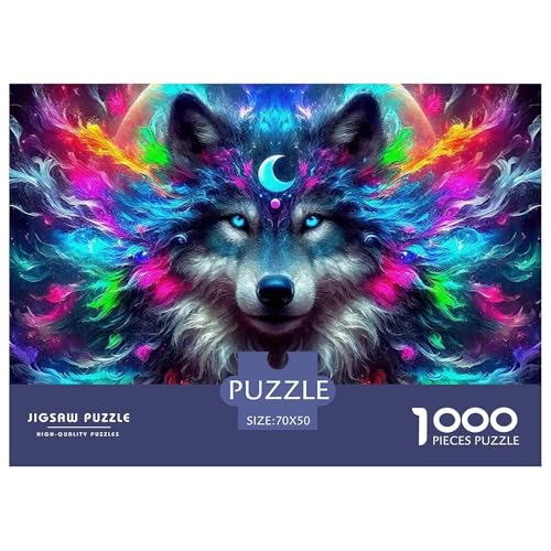 Sternenwolf Farbenfrohes Puzzle 1000 Stück in Bewährter Qualität Für Erwachsene Und Kinder Cooler Tierstil Geschicklichkeitsspiel Geschenke Für Männer Wanddekoration 70x50cm/1000pcs Sternenwolf Farbenfrohes Puzzle 1000 Stück in Bewährter Qualität Für Erwachsene Und Kinder Cooler Tierstil Geschicklichkeitsspiel Geschenke Für Männer Wanddekoration 70x50cm/1000pcs von QTIVARLEN