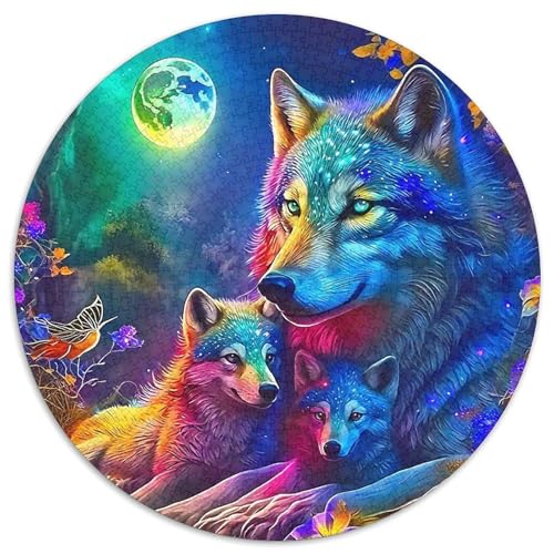 Sternenwolf Farbenfrohes Puzzle 1000 Stück in Bewährter Qualität Für Erwachsene Und Kinder Cooler Tierstil Herausforderndes Rätsel Geschenke Für Männer Home Dekoration 1000pcs (67.5x67.5cm) von QTIVARLEN