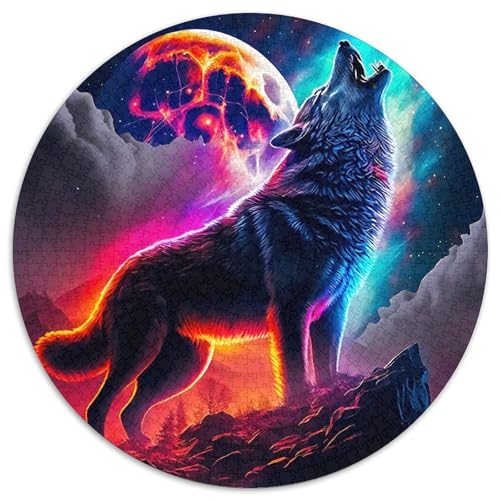 Sternenwolf Farbenfrohes Puzzle 1000 Stück in Bewährter Qualität Für Erwachsene Und Kinder Cooler Tierstil Herausforderndes Rätsel Geschenke Für Männer Home Dekoration 1000pcs (67.5x67.5cm) von QTIVARLEN