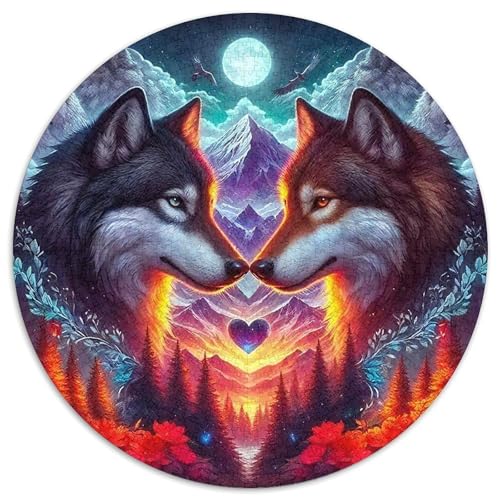 Sternenwolf Farbenfrohes Puzzle 1000 Stück in Bewährter Qualität Für Erwachsene Und Kinder Cooler Tierstil Herausforderndes Rätsel Geschenke Für Männer Pädagogisches Spielzeug 1000pcs (67.5x67.5cm) von QTIVARLEN