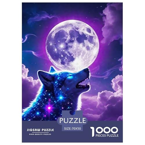 Sternenwolf Farbenfrohes Puzzle 1000 Stück in Bewährter Qualität Für Erwachsene Und Kinder Cooler Tierstil Puzzlespiele Für Die Ganze Familie Geschenke Für Frauen Pädagogisches Spielzeug 70x50cm/100 von QTIVARLEN
