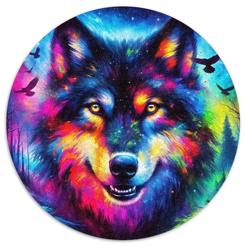 Sternenwolf Farbenfrohes Puzzle 1000 Teile in Bewährter Qualität Für Erwachsene Und Kinder Cooler Tierstil Geschicklichkeitsspiel Geschenke Für Frauen Wanddekoration 1000pcs (67.5x67.5cm) von QTIVARLEN