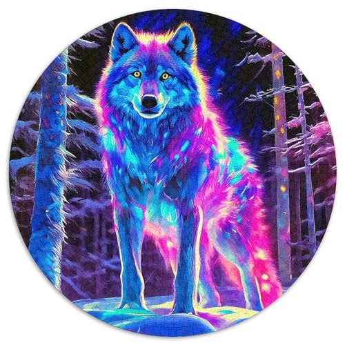 Sternenwolf Farbenfrohes Puzzle 1000 Teile in Bewährter Qualität Für Erwachsene Und Kinder Cooler Tierstil Geschicklichkeitsspiel Geschenke Für Männer Home Dekoration 1000pcs (67.5x67.5cm) von QTIVARLEN