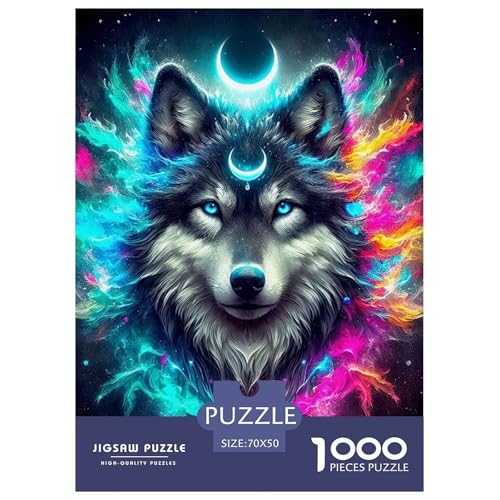 Sternenwolf Farbenfrohes Puzzle 1000 Teile in Bewährter Qualität Für Erwachsene Und Kinder Cooler Tierstil Geschicklichkeitsspiel Geschenke Für Männer Home Dekoration 70x50cm/1000pcs Sternenwolf Farbenfrohes Puzzle 1000 Teile in Bewährter Qualität Für Erwachsene Und Kinder Cooler Tierstil Geschicklichkeitsspiel Geschenke Für Männer Home Dekoration 70x50cm/1000pcs von QTIVARLEN