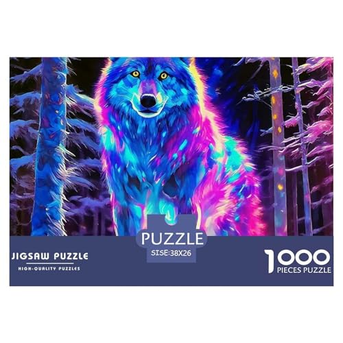 Sternenwolf Farbenfrohes Puzzle 1000 Teile in Bewährter Qualität Für Erwachsene Und Kinder Cooler Tierstil Geschicklichkeitsspiel Geschenke Für Männer Pädagogisches Spielzeug 38x26cm/1000pcs Sternenwolf Farbenfrohes Puzzle 1000 Teile in Bewährter Qualität Für Erwachsene Und Kinder Cooler Tierstil Geschicklichkeitsspiel Geschenke Für Männer Pädagogisches Spielzeug 38x26cm/1000pcs von QTIVARLEN