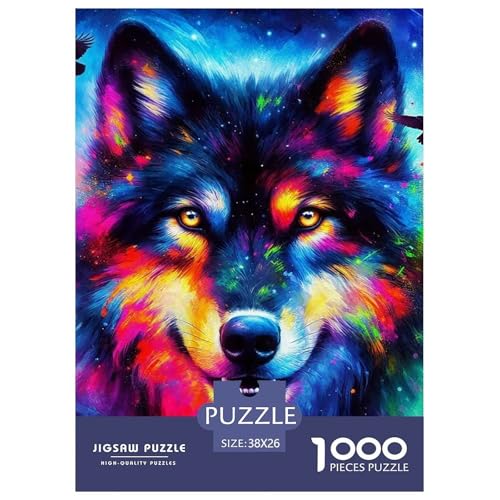 Sternenwolf Farbenfrohes Puzzle 1000 Teile in Bewährter Qualität Für Erwachsene Und Kinder Cooler Tierstil Geschicklichkeitsspiel Geschenke Für Männer Pädagogisches Spielzeug 38x26cm/1000pcs Sternenwolf Farbenfrohes Puzzle 1000 Teile in Bewährter Qualität Für Erwachsene Und Kinder Cooler Tierstil Geschicklichkeitsspiel Geschenke Für Männer Pädagogisches Spielzeug 38x26cm/1000pcs von QTIVARLEN