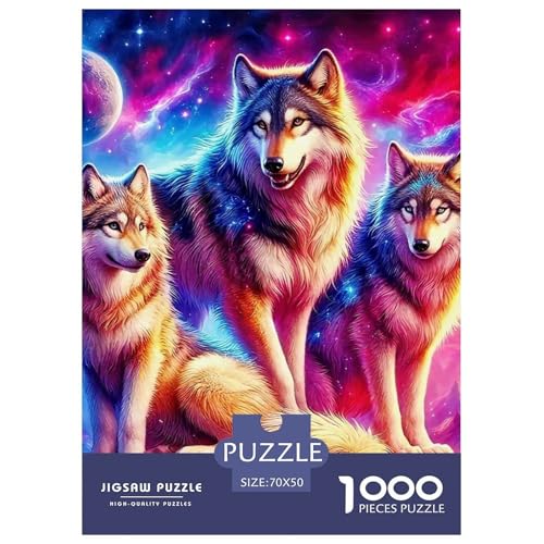 Sternenwolf Farbenfrohes Puzzle 1000 Teile in Bewährter Qualität Für Erwachsene Und Kinder Cooler Tierstil Geschicklichkeitsspiel Geschenke Für Männer Pädagogisches Spielzeug 70x50cm/1000pcs Sternenwolf Farbenfrohes Puzzle 1000 Teile in Bewährter Qualität Für Erwachsene Und Kinder Cooler Tierstil Geschicklichkeitsspiel Geschenke Für Männer Pädagogisches Spielzeug 70x50cm/1000pcs von QTIVARLEN