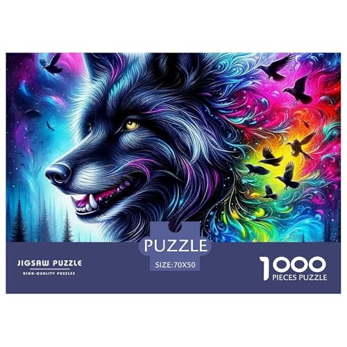 Sternenwolf Farbenfrohes Puzzle 1000 Teile in Bewährter Qualität Für Erwachsene Und Kinder Cooler Tierstil Geschicklichkeitsspiel Geschenke Für Männer Pädagogisches Spielzeug 70x50cm/1000pcs Sternenwolf Farbenfrohes Puzzle 1000 Teile in Bewährter Qualität Für Erwachsene Und Kinder Cooler Tierstil Geschicklichkeitsspiel Geschenke Für Männer Pädagogisches Spielzeug 70x50cm/1000pcs von QTIVARLEN