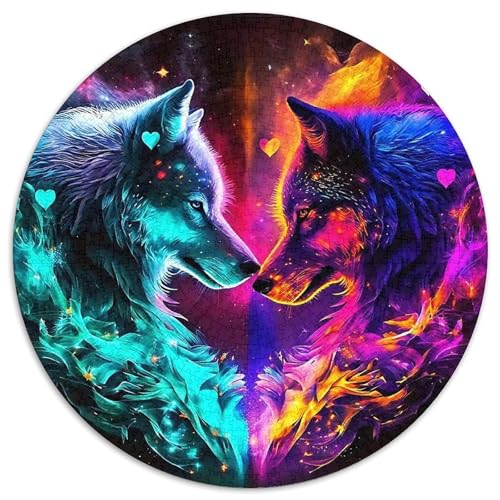Sternenwolf Farbenfrohes Puzzle 1000 Teile in Bewährter Qualität Für Erwachsene Und Kinder Cooler Tierstil Geschicklichkeitsspiel Geschenke Für Männer Wanddekoration 1000pcs (67.5x67.5cm) von QTIVARLEN