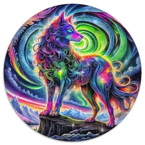 Sternenwolf Farbenfrohes Puzzle 1000 Teile in Bewährter Qualität Für Erwachsene Und Kinder Cooler Tierstil Geschicklichkeitsspiel Geschenke Für Männer Wanddekoration 1000pcs (67.5x67.5cm) von QTIVARLEN