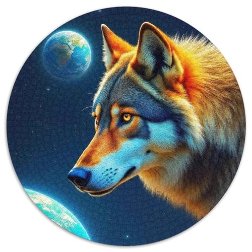 Sternenwolf Farbenfrohes Puzzle 1000 Teile in Bewährter Qualität Für Erwachsene Und Kinder Cooler Tierstil Geschicklichkeitsspiel Geschenke Für Männer Wanddekoration 1000pcs (67.5x67.5cm) von QTIVARLEN