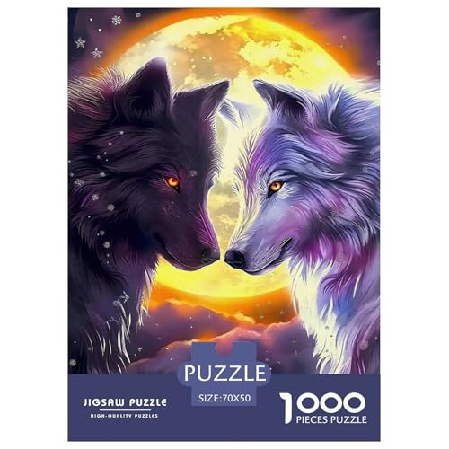 Sternenwolf Farbenfrohes Puzzle 1000 Teile in Bewährter Qualität Für Erwachsene Und Kinder Cooler Tierstil Geschicklichkeitsspiel Geschenke Für Männer Wanddekoration 70x50cm/1000pcs von QTIVARLEN