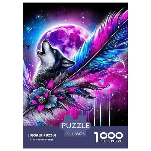Sternenwolf Farbenfrohes Puzzle 1000 Teile in Bewährter Qualität Für Erwachsene Und Kinder Cooler Tierstil Herausforderndes Rätsel Geschenke Für Frauen Wanddekoration 38x26cm/1000pcs Sternenwolf Farbenfrohes Puzzle 1000 Teile in Bewährter Qualität Für Erwachsene Und Kinder Cooler Tierstil Herausforderndes Rätsel Geschenke Für Frauen Wanddekoration 38x26cm/1000pcs von QTIVARLEN