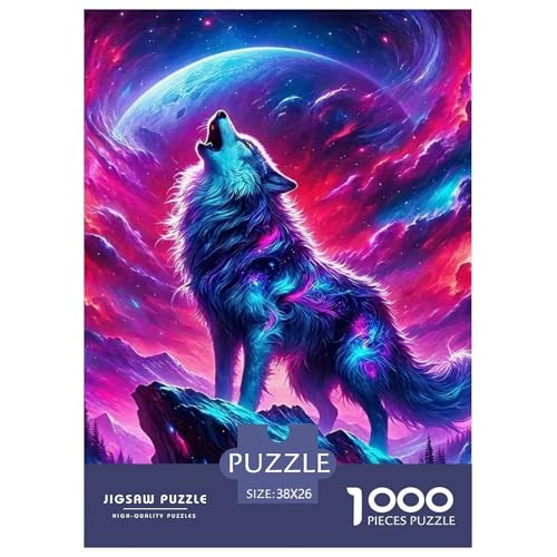 Sternenwolf Farbenfrohes Puzzle 1000 Teile in Bewährter Qualität Für Erwachsene Und Kinder Cooler Tierstil Herausforderndes Rätsel Geschenke Für Männer Home Dekoration 38x26cm/1000pcs Sternenwolf Farbenfrohes Puzzle 1000 Teile in Bewährter Qualität Für Erwachsene Und Kinder Cooler Tierstil Herausforderndes Rätsel Geschenke Für Männer Home Dekoration 38x26cm/1000pcs von QTIVARLEN
