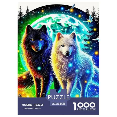 Sternenwolf Farbenfrohes Puzzle 1000 Teile in Bewährter Qualität Für Erwachsene Und Kinder Cooler Tierstil Herausforderndes Rätsel Geschenke Für Männer Wanddekoration 38x26cm/1000pcs Sternenwolf Farbenfrohes Puzzle 1000 Teile in Bewährter Qualität Für Erwachsene Und Kinder Cooler Tierstil Herausforderndes Rätsel Geschenke Für Männer Wanddekoration 38x26cm/1000pcs von QTIVARLEN