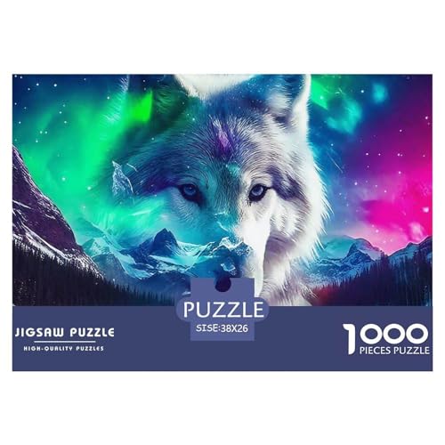 Sternenwolf Puzzles 1000 Teile in Bewährter Qualität Für Erwachsene Und Kinder Cooler Tierstil Geschicklichkeitsspiel Geschenke Für Frauen Home Dekoration 38x26cm/1000pcs von QTIVARLEN