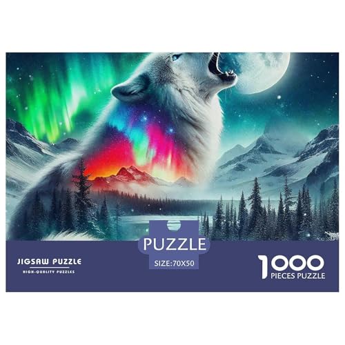 Sternenwolf Puzzles 1000 Teile in Bewährter Qualität Für Erwachsene Und Kinder Cooler Tierstil Geschicklichkeitsspiel Geschenke Für Frauen Home Dekoration 70x50cm/1000pcs von QTIVARLEN